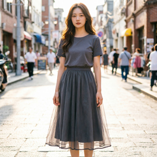 百搭显瘦网纱半身裙2618 时尚 2026春季 新款