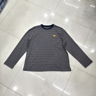 95棉5氨纶南瓜条纹圆领长袖T恤女上衣打底衫33311