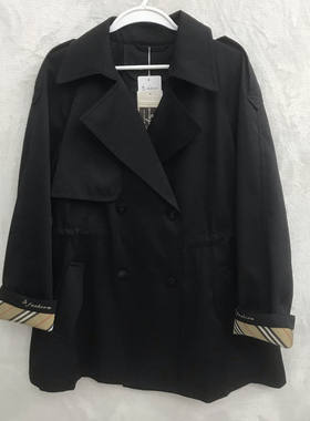 52.6棉47.4聚酯收腰显瘦今年流行爆款英伦风短款外套85189风衣