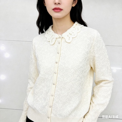 韩版毛圆领纯色宽松长袖针织开衫毛衣外套女时尚88707