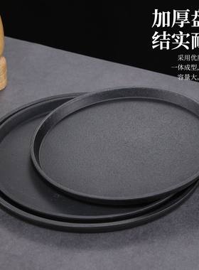 商用铸铁牛排盘铁板烧盘家用韩式烤肉盘圆形牛排盘烧烤铸铁单铁盘