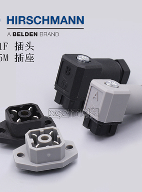 G4W1F G4A5M G4A1M黑灰色hirschmann赫斯曼4针插头插座印刷电路板