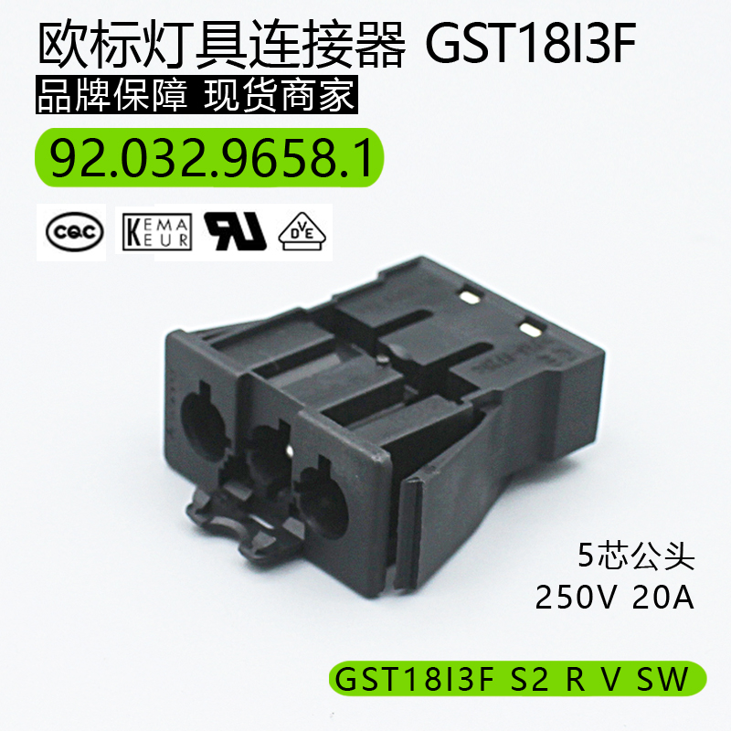 92.032.9658.1原装进口GST18I3F S2 R V SW内嵌式3芯公头