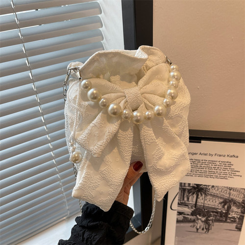 赫雅水桶包串珠小日韩蝴蝶结