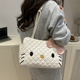 可爱Kitty猫双肩包包女2024新款 潮时尚 卡通托特包大容量菱格背包