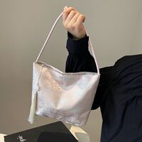 The 2024 new style of Chinese-style handbag for women features a high-end and niche design. It is a new Chinese-style handbag with retro tassels on one shoulder and under the armpit thumbnail 4