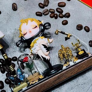 泡泡玛特 SKULLPANDA漫相集系列奶油胶双号码隐藏实木汽车号码牌