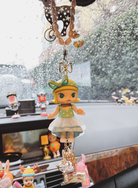 正版包邮泡泡玛特定制molly真珍珠车挂链后视镜情侣本命年礼物