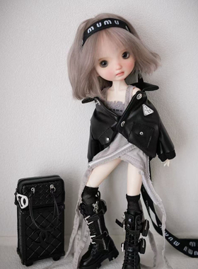 蓝豆豆bjdpr*da皮衣夹克zsiga嘎子姐molly1/8人偶ob24ob22娃衣