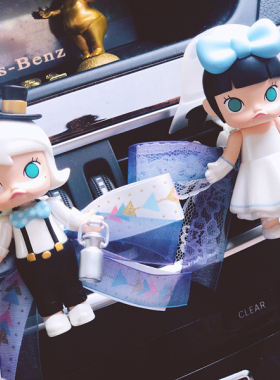 新款正版MOLLY婚礼花童系列卡通车载香薰空调出风口车载夹