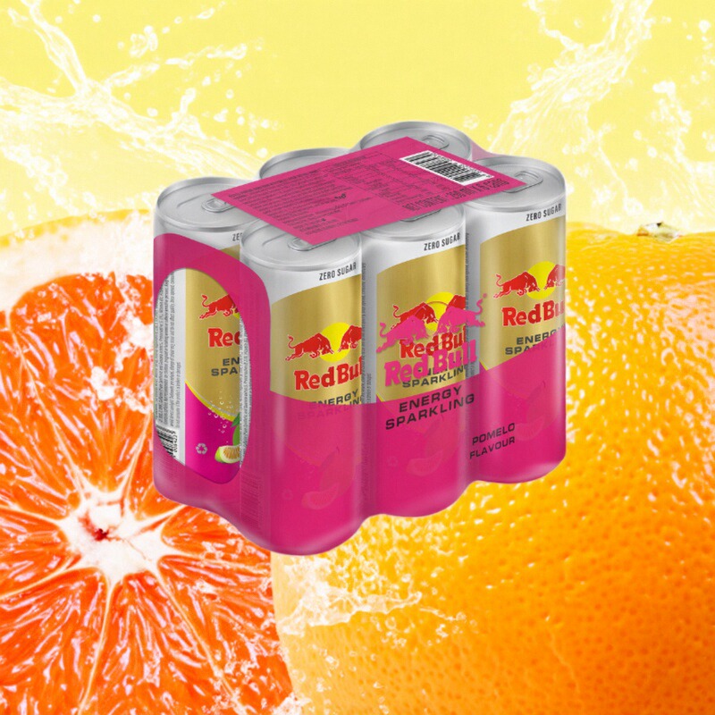 泰国进口-Red Bull清新柚子味红牛碳酸运动能量饮料维生素250MLX6
