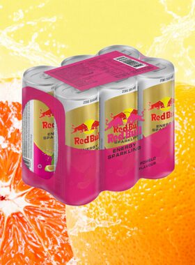 泰国进口-Red Bull清新柚子味红牛碳酸运动能量饮料维生素250MLX6