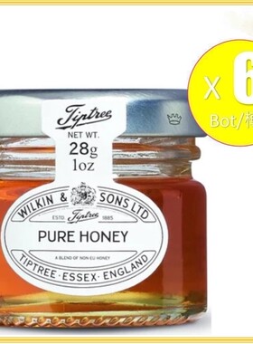 香港代购进口英国 Tiptree 纯蜂蜜 x 6樽 【28g/樽】