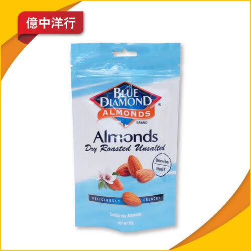 BLUE DIAMOND 无盐焗杏仁办公室零食即食坚果85g每日坚果蓝钻进口