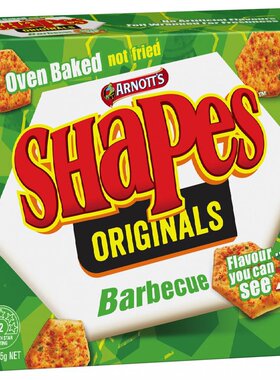 澳大利亚 雅乐思 - SHAPES烧烤味脆饼干175克盒装 休闲小零食小吃