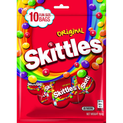 超特价 skittles 杂果内有10小包进口原味糖果150g独立包装小吃