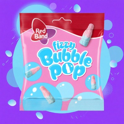 荷兰进口Red Band泡泡软糖Bubble Pop无添加色素水果果汁糖果100G