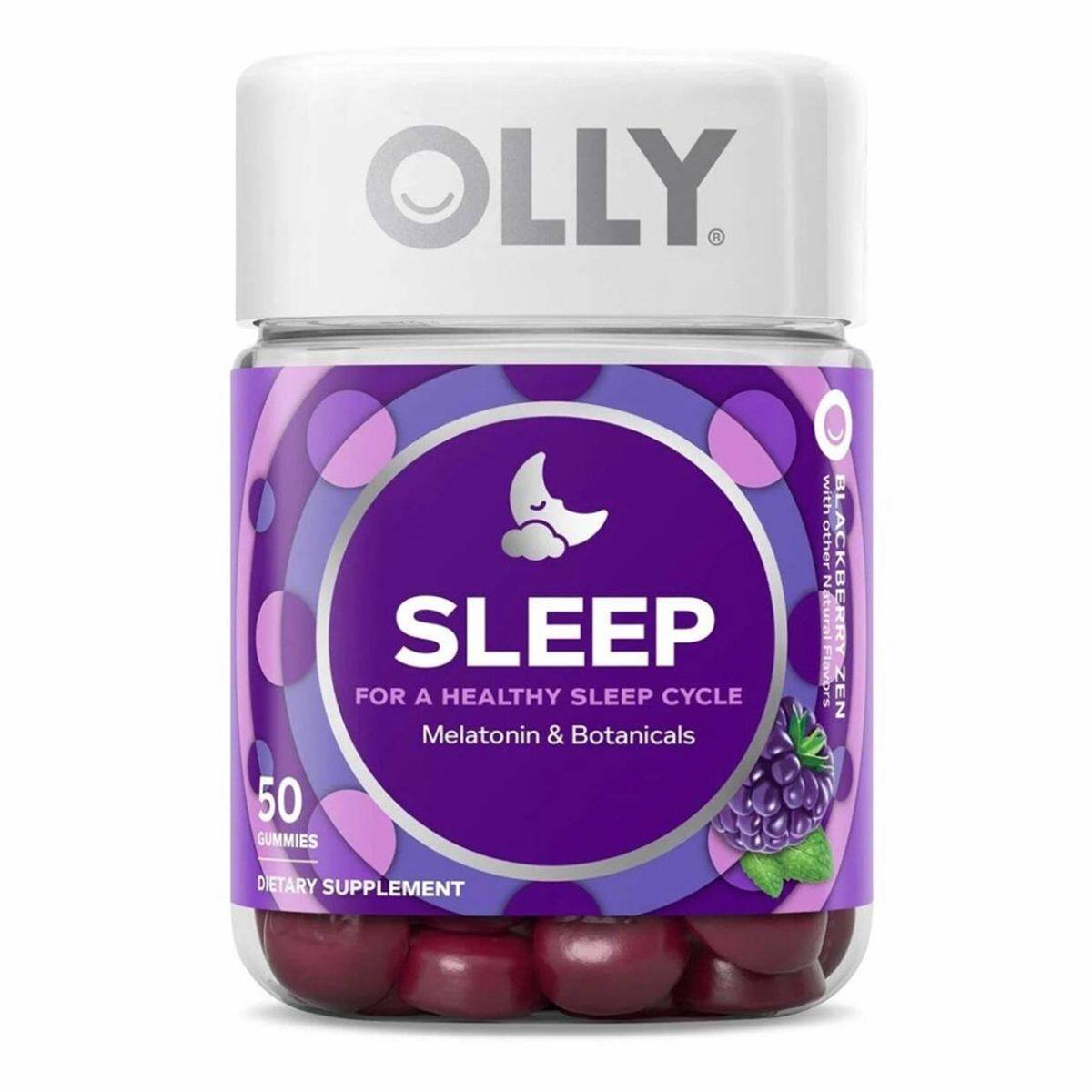 进口版OLLY营养补充软糖50粒装睡眠软糖舒压安睡改善黑莓