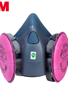 3M7502电焊防护罩防油烟防尘面罩活性炭硅胶焊工面具防毒2091滤棉