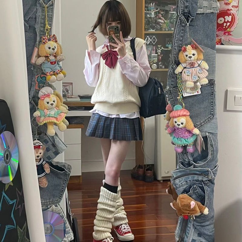 秋冬新款日系学院风原创jk毛衣背心女学生百搭基础款纯色针织衫