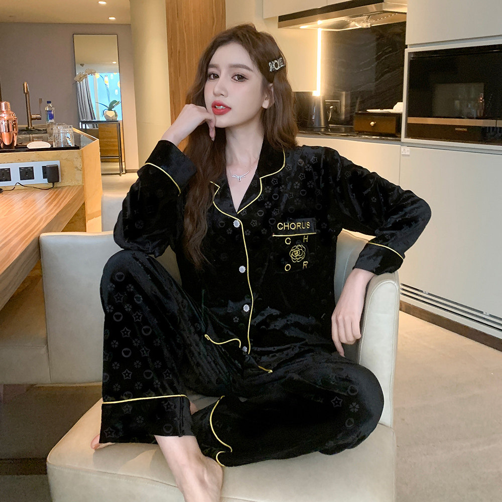 2024年新款金丝绒睡衣女士秋冬季高级感小香风网红套装家居服春秋,女士内衣/男士内衣/家居服,睡衣/家居服套装,淘宝优惠券,粉丝福利购,淘宝优惠卷
