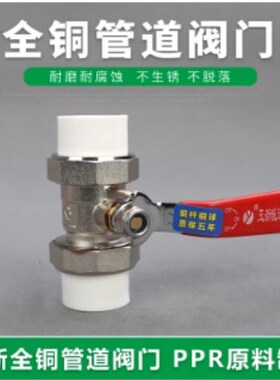 玉新全铜阀门20 25 32 40 50 63PPR双活接球阀4分6分PE双活接阀门