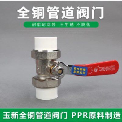 玉新全铜阀门20 25 32 40 50 63PPR双活接球阀4分6分PE双活接阀门