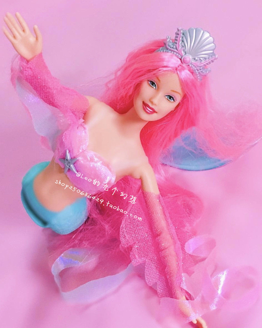 Barbie Mermaid Fantasy 2002 粉发 魔法美人鱼 稀有软体芭比娃娃