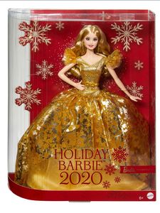 Barbie Holiday 2020 假日金色晚礼服珍藏版芭比娃娃正品女孩礼物