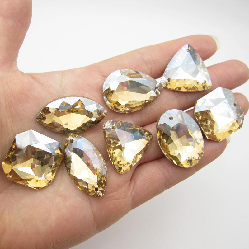 金香槟色手缝钻石水晶钻装饰服装饰品diy创意手工儿童宝石材料包