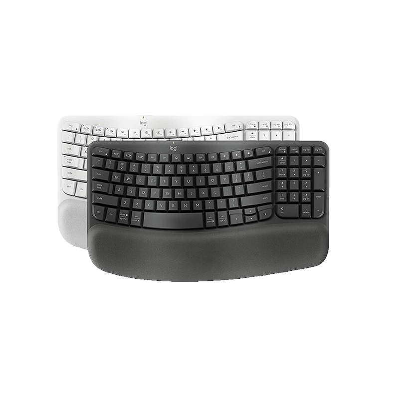 罗技WAVE Combo无线蓝牙键盘办公舒适掌托改善姿势拆包