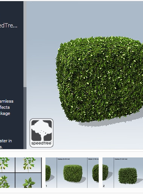 矮灌木SpeedTree系列Unity3D模型 园林围墙篱笆庄园树木3D模型