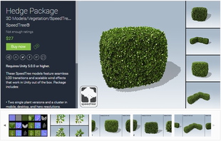 矮灌木SpeedTree系列Unity3D模型 园林围墙篱笆庄园树木3D模型