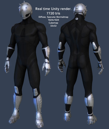 unity3d游戏人物模型 科幻机器人卫士robot Character设计素材fbx
