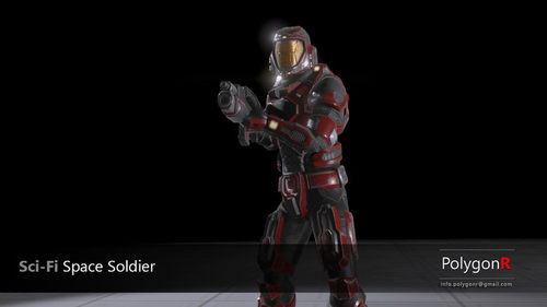 unity3d科幻未来装甲士兵战士3D模型素材 带动画动作设计素材