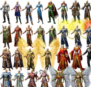 传奇5装备男女衣服素材武器UI翅膀首饰游戏男女外观坐标齐全