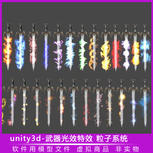 unity3d 武器发光果魔法粒子系统 游戏素材资源文件
