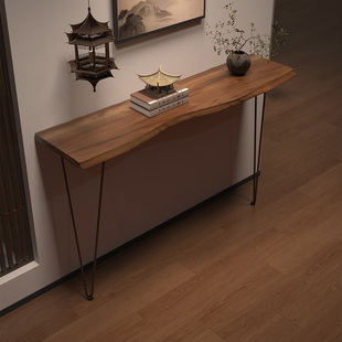 禅意仿古新中式实木玄关桌入户门厅柜现代简约轻奢高级感走廊过道