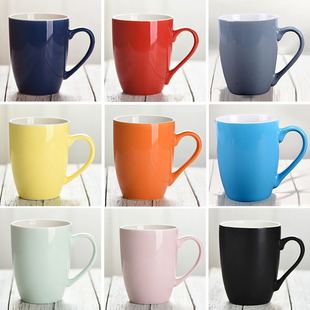 简约纯色鼓形杯马克杯广告刻字酒店陶瓷杯杯子定制陶瓷杯定制LOGO