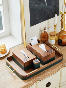 绿色胡桃木酒柜入口钥匙收纳客厅卧室桌面装饰收纳家居饰品饰品