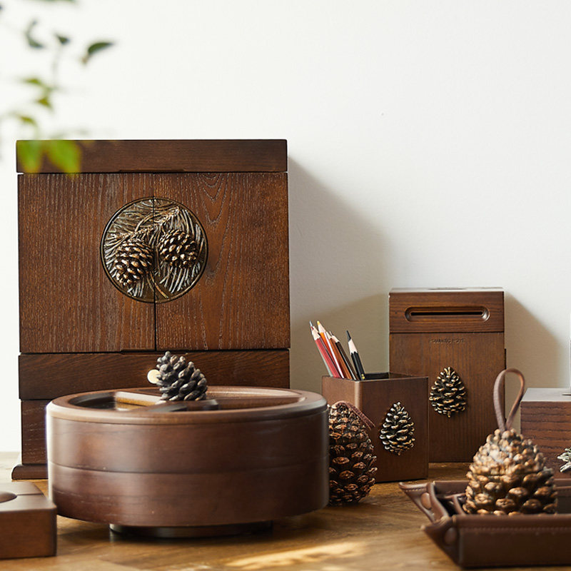 绿朵桌面收纳盒纸巾盒牙签盒糖果盒化妆品收纳盒首饰盒笔筒垃圾桶