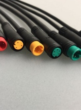 M8共享单车防水连接线2芯3芯4芯5芯6芯太阳能板gps防水信号线绿色