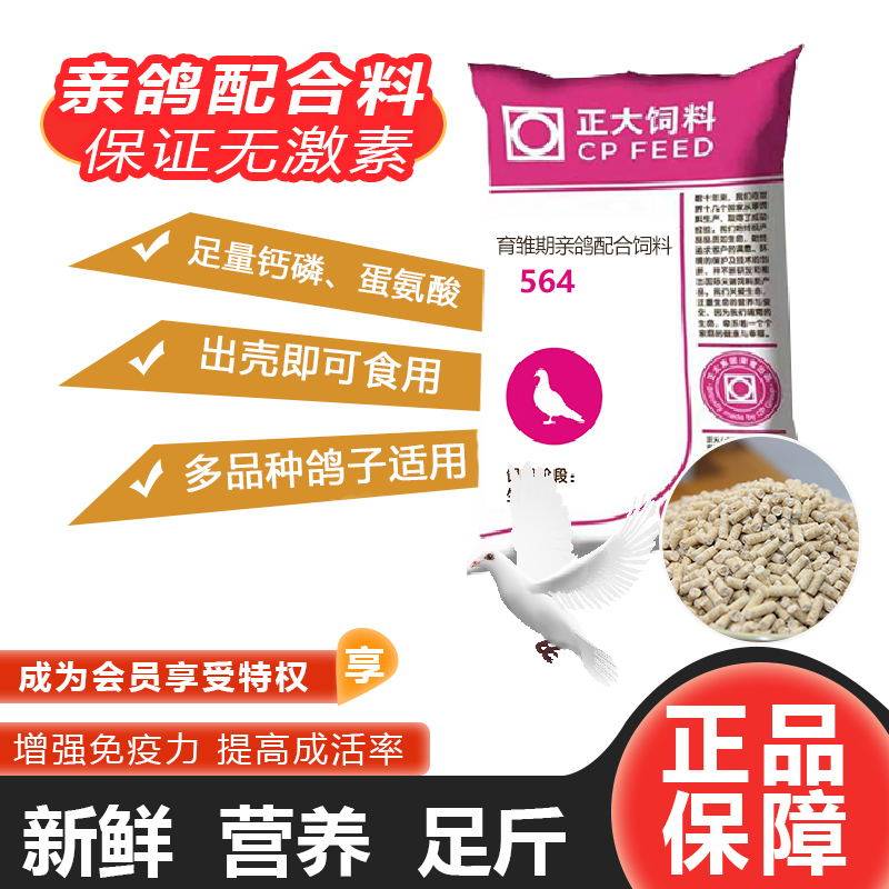 正大亲鸽肉鸽种鸽斑鸠元宝鸽信鸽高蛋白鸽营养颗粒饲料赛鸽观赏鸽