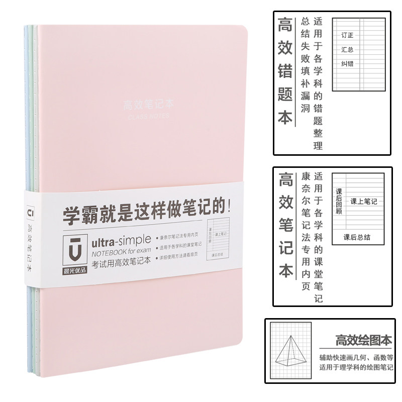 晨光错题本绘图笔记本子小学初中高中大学生文具学霸康奈尔语文数学