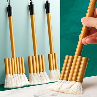 羊毛排刷国画排笔软刷子五排七排工笔画毛笔水彩水粉羊毛刷大刷子