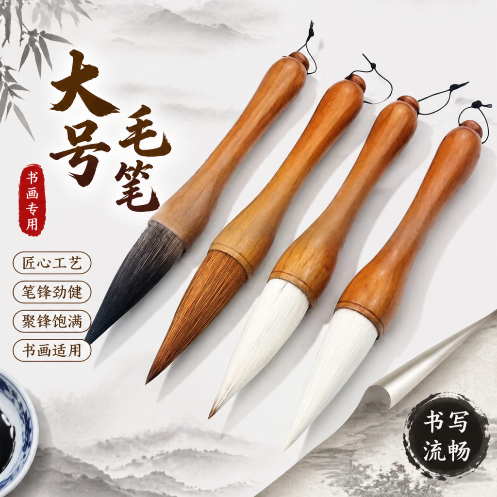 毛笔狼毫大号大字抓笔斗笔榜书狼毫提斗毛笔写福字写对联专用春联