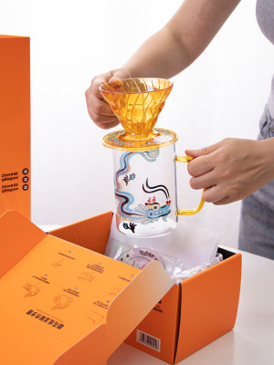 HARIO联名龙年手冲套装咖啡V60滤杯分享壶限定套装礼盒陆家嘴城市