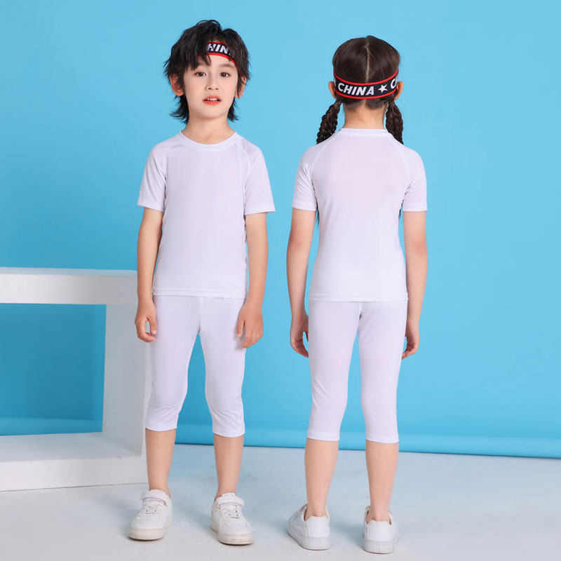 成人儿童紧身衣训练服套装男女健身跑步运动服速干足球篮球打底服