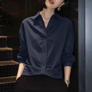 春夏女士衬衫 轻奢减龄宽松显瘦洋气不规则上衣0325z 2026新款