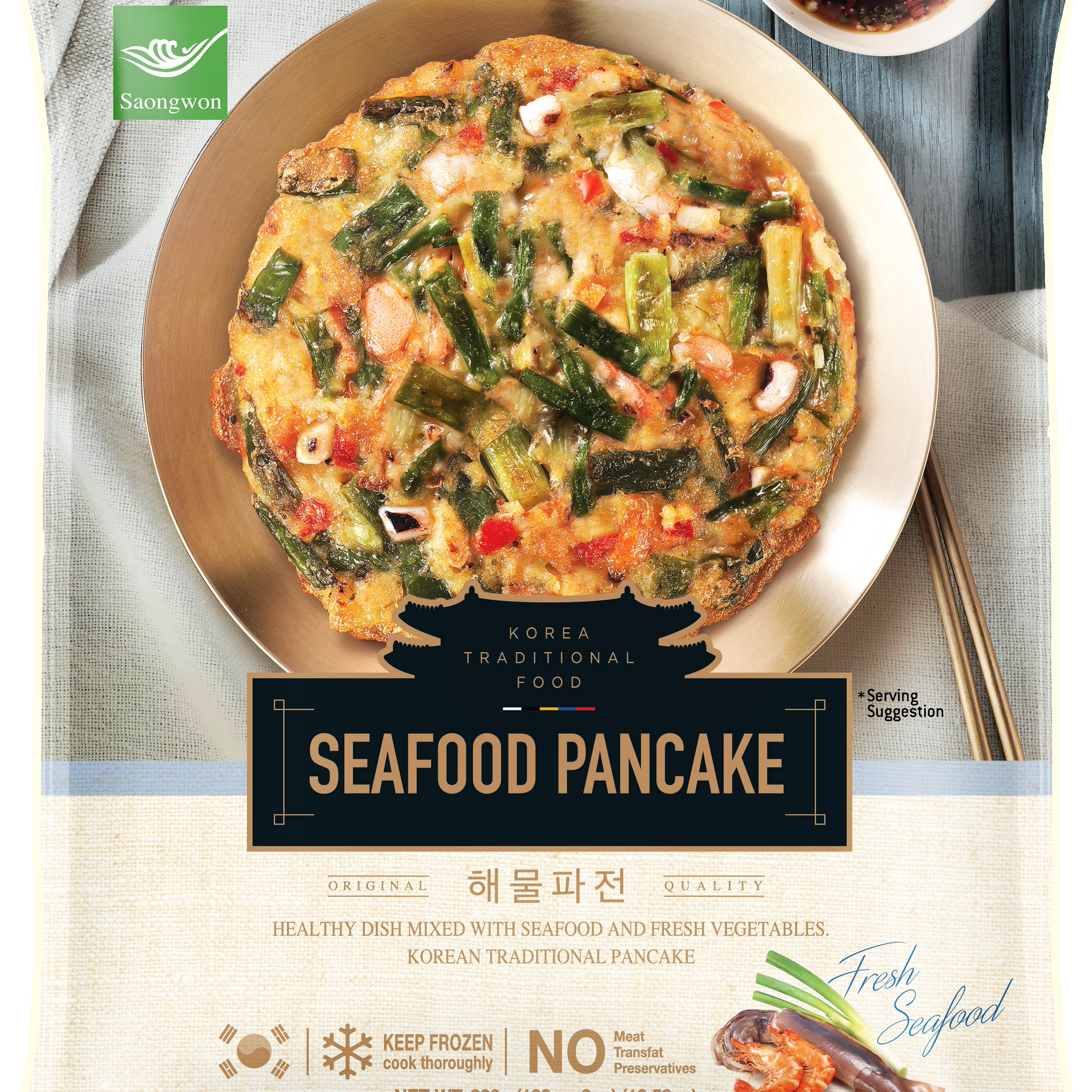 韩国进口海地村泡菜饼海鲜蔬菜饼早餐速食煎饼韩餐用料理食材300g